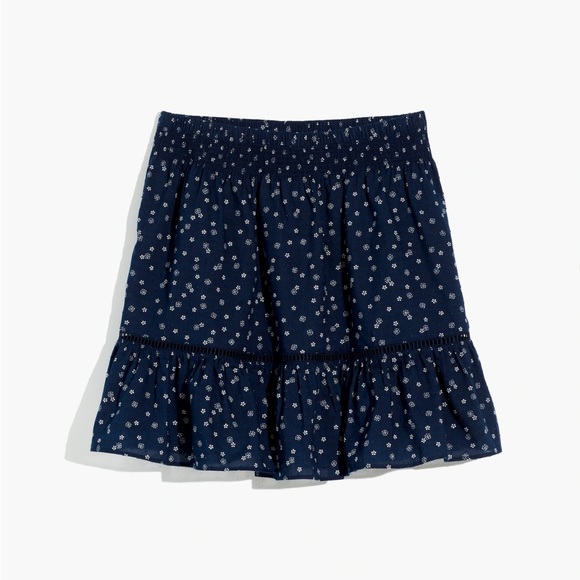 Madewell Smock-Waist Ruffle Mini Skirt in Bandana Flower Size Small - Picture 5 of 13